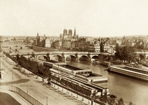 Seine silloineen, takana Notre-Dame de Paris tekijältä Édouard Baldus