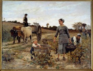Viiniköynnöksen kulma Languedocissa Edouard Debat Ponsanin (1847-1913) maalaus 1886 su. 2,02x2,6 m Nantes, Musee des Beaux Arts