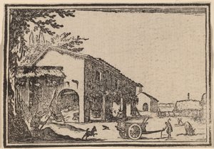 Maatilan piha tekijältä Edouard Eckman after Jacques Callot