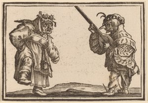 Tanssijat Luutan kanssa tekijältä Edouard Eckman after Jacques Callot