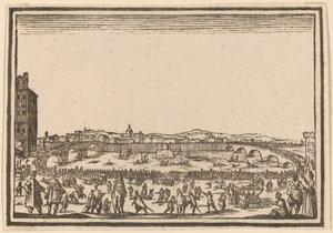 Ilotulitus Arnossa, Firenzessä tekijältä Edouard Eckman after Jacques Callot