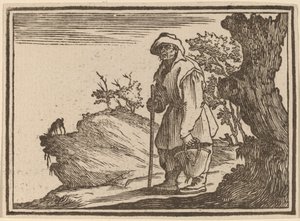 Talonpoika säkin kanssa tekijältä Edouard Eckman after Jacques Callot