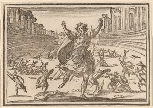 Kahakka roomalaisessa sirkuksessa tekijältä Edouard Eckman after Jacques Callot