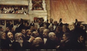Ensiesityksen väliaika Comédie-Françaisessa, 1885.
