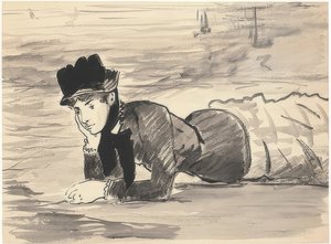 Annabel Lee rannalla. Noin 1881 tekijältä Édouard Manet