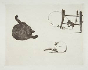 Kissat, 1868-69. tekijältä Édouard Manet