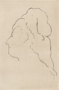 Eva Gonzales, profiili käännetty vasemmalle, 1870 tekijältä Édouard Manet