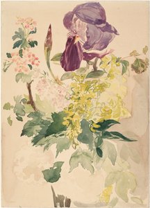 Kukkapala iiriksen, laburnumin ja geraniumin kanssa, 1880 tekijältä Édouard Manet