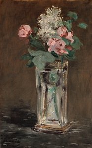 Kukkia kristallimaljakossa tekijältä Édouard Manet