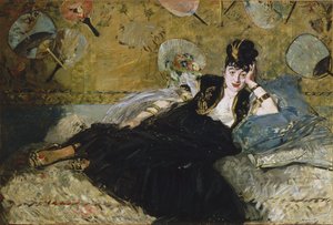 Ranskalainen:  Nainen tuulettimien kanssa: La dame aux éventails tekijältä Édouard Manet