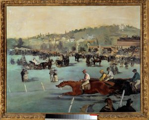 Hevoskilpailut Bois de Boulognessa Edouard Manet