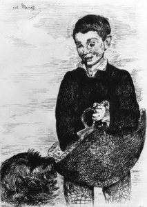 Poika koiran kanssa tekijältä Édouard Manet