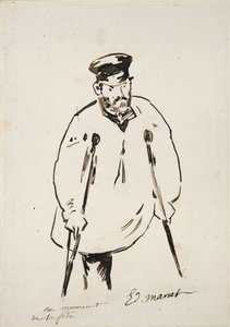 Mies kainalosauvoilla, 1850-1880 tekijältä Édouard Manet