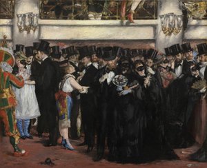 Naamioballi Oopperassa tekijältä Édouard Manet