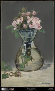 Sammalruusuja maljakossa tekijältä Édouard Manet