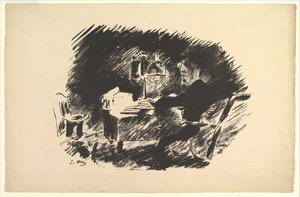 Once Upon a Midnight Dreary. Kuvitus Edgar Allan Poen korpille, 1875. tekijältä Édouard Manet