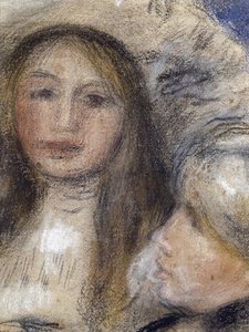Muotokuva Berthe Morisotista (1841-1895) ja hänen tyttärestään (Julie Manet tekijältä Édouard Manet