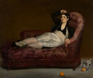 Makaava nuori nainen espanjalaisessa puvussa tekijältä Édouard Manet