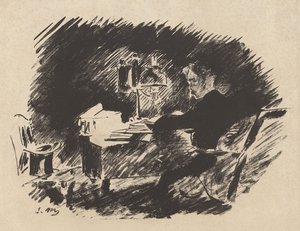 Lampun alla, Stéphane Mallarmén käännöksestä Edgar Allan Poen teoksesta "Korppi" tekijältä Édouard Manet