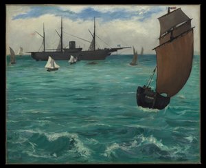 "Kearsarge" Boulognen edustalla tekijältä Édouard Manet