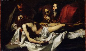 Kristuksen laskeminen hautaan tekijältä Édouard Manet