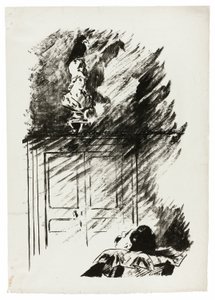 Korppi Pallaksen rintakuvalla ("Istui Pallasin rintakuvalla..."), elokuvasta Korppi (Le Corbeau) tekijältä Édouard Manet
