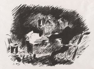 Lampun alla, Stéphane Mallarmén käännöksestä Edgar Allan Poen teoksesta "Korppi" tekijältä Édouard Manet