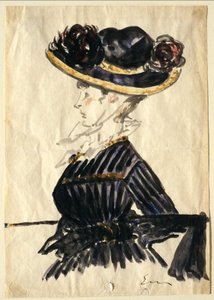 Nainen suuressa hatussa tekijältä Édouard Manet