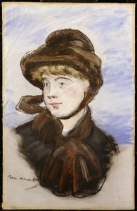 Nuori tyttö ruskeassa hatussa, 1882 tekijältä Édouard Manet