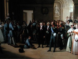 Tsaari Aleksanteri I (1777-1825) vierailee Pariisin Hotel de La Monnaiessa 25. toukokuuta 1814