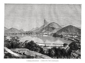 Rio de Janeiron esikaupunki Brasiliassa 1800-luvulla tekijältä Edouard Riou