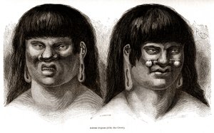 Pari perulaista Orejones-intiaania (Ccotos-heimo). tekijältä Edouard Riou