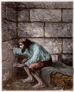 Edmond Dantes, alias Monte Criston (Monte Cristo) kreivi vankilassa - Rioun kaiverrus, Alexandre Dumasin kirjassa "Monte-Criston kreivi"