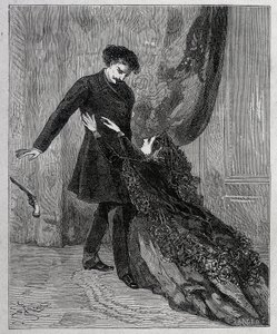 Edmond Dantes et Mercedes - Kaiverrus Riou, kirjassa "" Monte Criston kreivi"" (Monte-Cristo), kirjoittanut Alexandre Dumas pere (1802-1870), toim. Jules Rouff & Cie tekijältä Edouard Riou