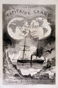 Jules Vernen Frontispice "Kapteeni Grantin lapset".