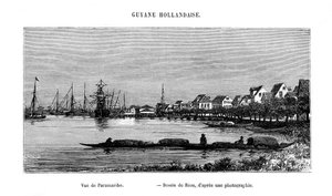 Paramaribo, Surinamen tasavalta, 1800-luku tekijältä Edouard Riou