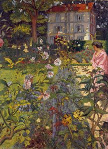 Puutarha Vaucressonissa, 1920 (tempera kankaalle) tekijältä Edouard Vuillard