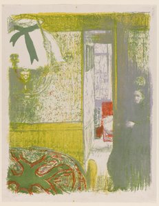 Sisustus riippuvalaisimella, pl.4 Maisemat ja sisätilat, 1899 tekijältä Edouard Vuillard