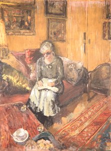 Madame Hessel Boudoirissa, Rue de Naples, n. 1935 (penkkatauti kankaalle) tekijältä Edouard Vuillard