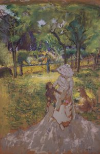 Äiti ja lapsi puutarhassa tekijältä Edouard Vuillard
