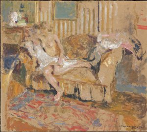 Alaston raidallinen salonki, n. 1905. tekijältä Edouard Vuillard
