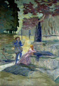 Pelleas et Melisande Kuvitus Claude Debussyn (1862-1918) samannimiseen oopperaan. Edouard Vuillardin (1868-1940) maalaus 1900-luvun Pariisi, Champs Elysées