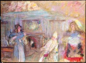 Esitys Jean Baptiste Poquelin dit Molieren (1622-1673) näytelmästä "Le malade imaginaire". Edouard Vuillardin (1868-1940) maalaus Yksityiskokoelma. tekijältä Edouard Vuillard