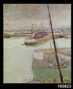 Honfleurin satama, 1919 tekijältä Edouard Vuillard