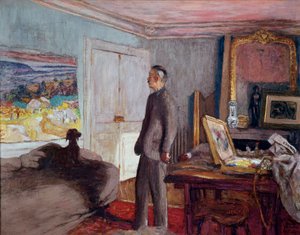 Taidemaalari Pierre Bonnard (1867-1947) kotona (öljy kankaalle) tekijältä Edouard Vuillard