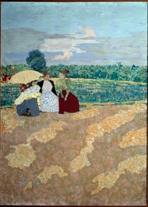 Julkiset puutarhat: keskustelu (keskellä) (yksityiskohta triptyykistä) tekijältä Edouard Vuillard