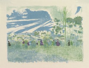 À Travers Champs (Across the Fields), sarjasta Maisemat ja sisätilat tekijältä Edouard Vuillard