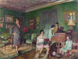 Vuillard, edouard (1868-1940) Madame Andre Wormser ja hänen lapsensa Öljy kankaalle 1927 National Gallery, Lontoo 89,2x116,5 tekijältä Edouard Vuillard