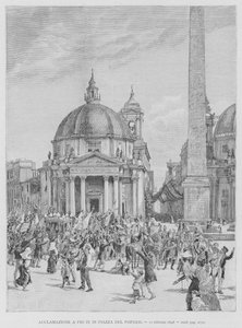 Ylistys Pius IX:lle Piazza del Popolossa tekijältä Edouardo Matania
