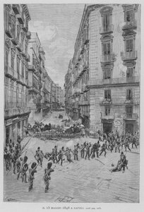 15. toukokuuta 1848 Napolissa (kaiverrus) tekijältä Edouardo Matania
